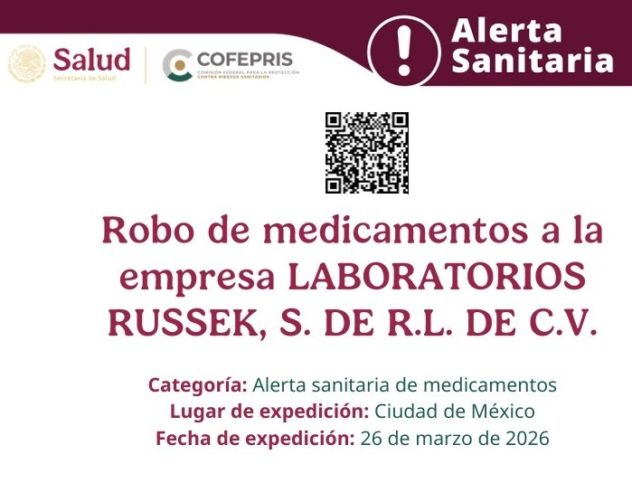 COFEPRIS informa sobre el robo del medicamento BENIFLANT