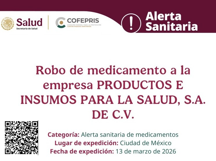 Robo de medicamento a la empresa PRODUCTOS E INSUMOS PARA LA SALUD 